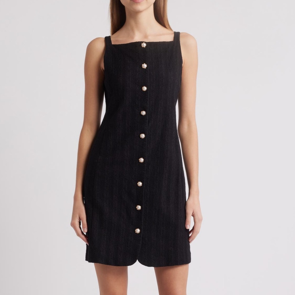 Charles Henry Textured Stripe Cotton Minidress NWOT
